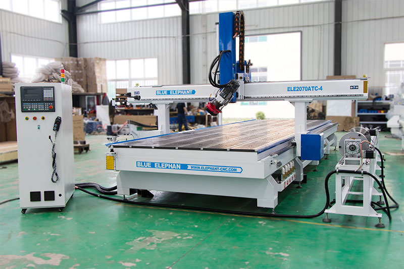 Industrial 2070 Carousel  4 Axis ATC CNC Router Machine with Rotary Device
