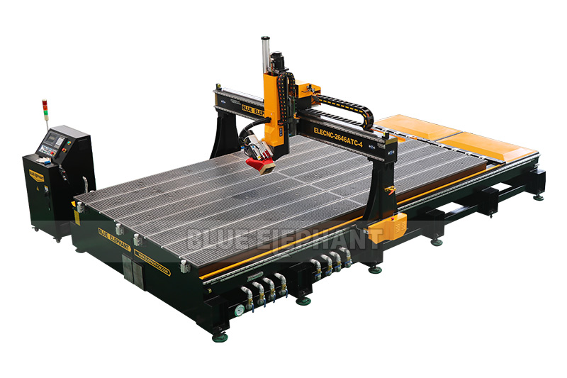 2024 New Design 2646 4-Axis CNC Router with Automatic Tool Changer and Detachable Bed