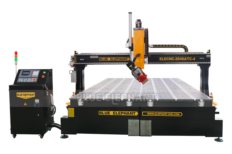 2024 New Design 2646 4-Axis CNC Router with Automatic Tool Changer and Detachable Bed
