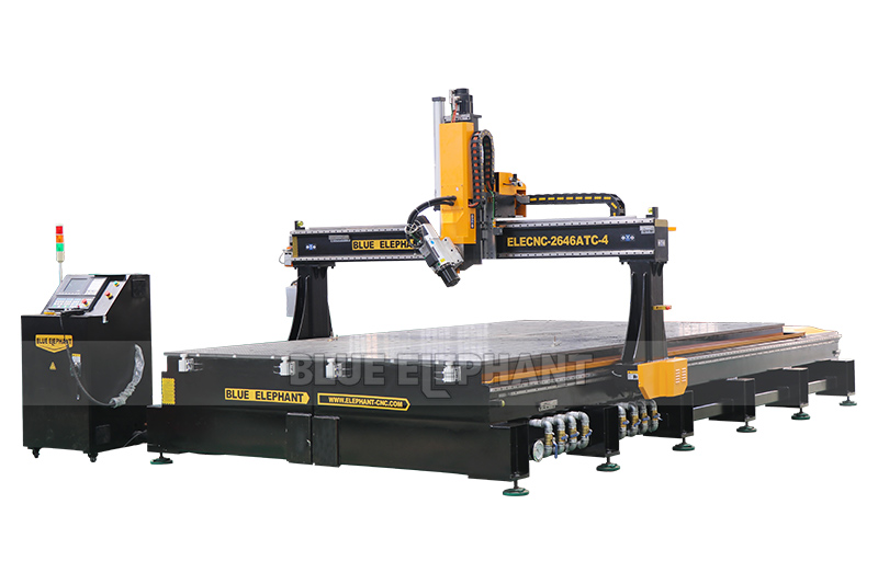 2024 New Design 2646 4-Axis CNC Router with Automatic Tool Changer and Detachable Bed