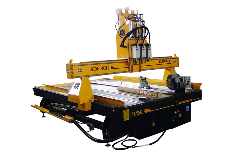 Custom 2030 Multi Head 4 Axis CNC Router with Rotary Device