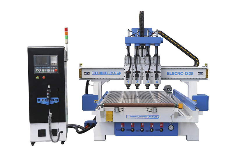 1325 Multihead 4 Processes CNC Router with Rotary Device