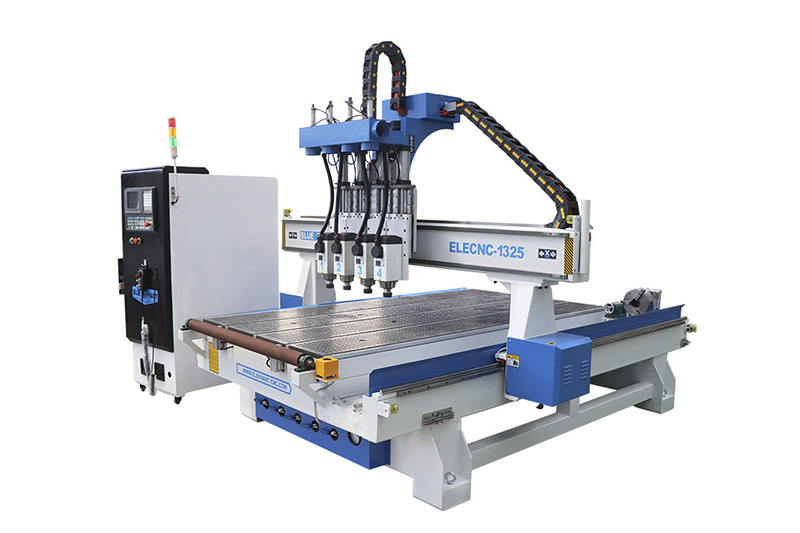 1325 Multihead 4 Processes CNC Router with Rotary Device