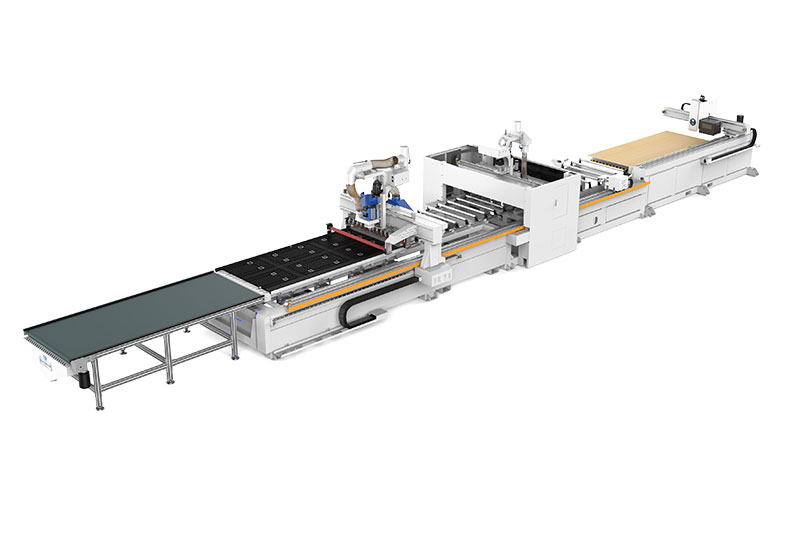 ET-9 Intelligent Labeling CNC Drilling and Cutting Production Line for Wood Furniture Making