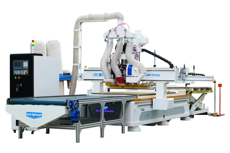 Automatic Nesting CNC Router for Cabinet Making with HSD Drill and Saw Spindle