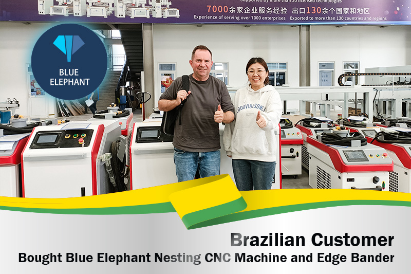 Brazilian Customer Bought Blue Elephant Nesting CNC Machine and Edge Bander