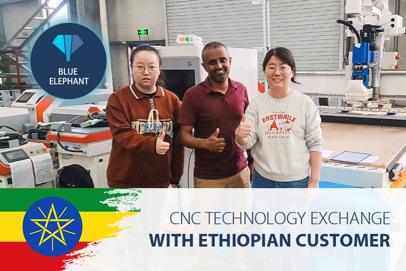CNC Technology Exchange with Ethiopian Customer at Blue Elephant Factory