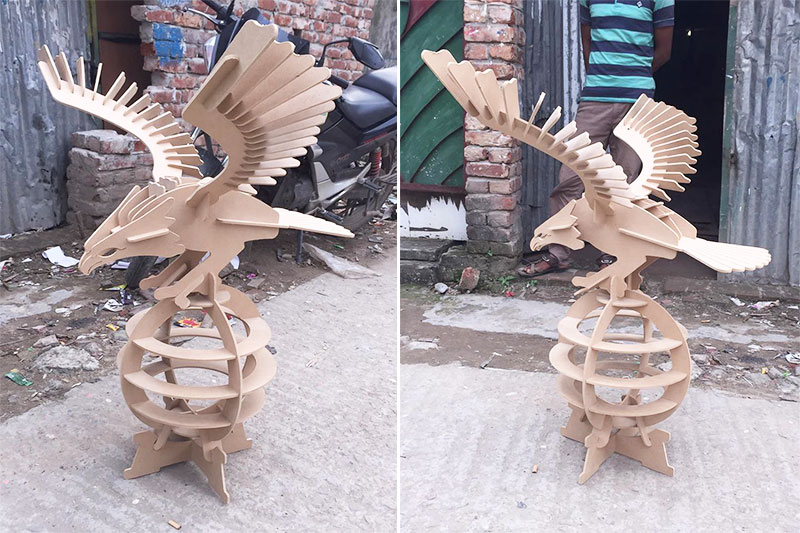 Jigsaw Puzzle from Our Bangladesh Customer Again! 4*8 CNC Wood Machine with Rotary Device